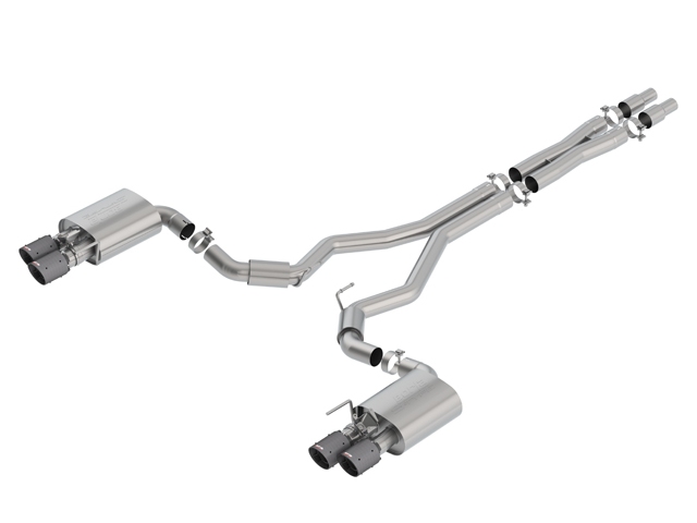 Borla Cat-Back Exhaust "S-Type" w/ Carbon Fiber Black Tips, 3" (2018-2020 Mustang GT) - Click Image to Close