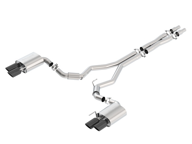 Borla Cat-Back Exhaust "S-Type" w/ Black Chrome Tips, 3" (2018-2020 Mustang GT) - Click Image to Close
