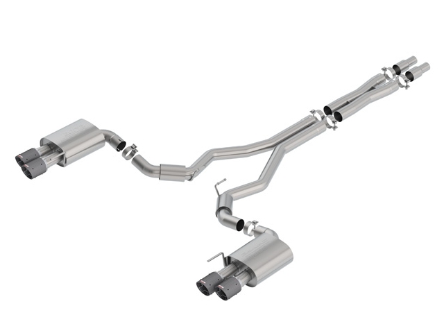 Borla Cat-Back Exhaust "S-Type" w/ Carbon Fiber Tips, 3" (2018-2020 Mustang GT) - Click Image to Close