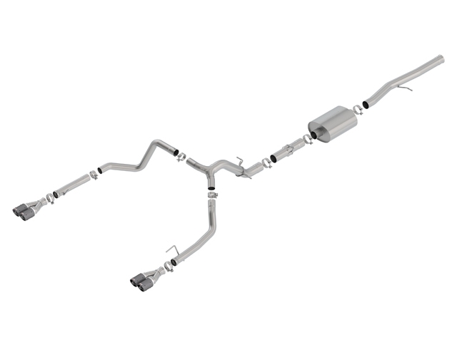 Borla Cat-Back Exhaust "ATAK" w/ Carbon Fiber Tips, 3.5"/2.75" (2019-2020 Silverado & Sierra 1500 6.2L V8) - Click Image to Close