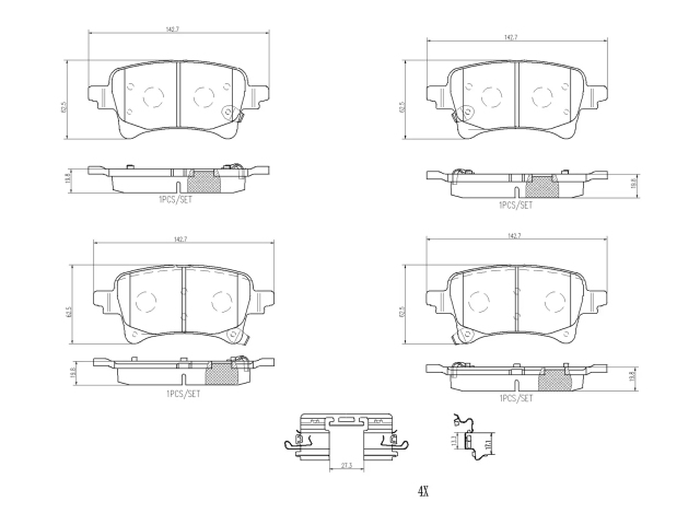 brembo PRIME LINE BRAKE PAD, Rear (2020-2024 Jeep Wrangler JL & JLU & 2024 Gladiator JT)