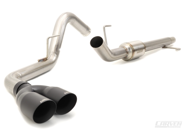 CARVEN "R SERIES" Cat-Back Exhaust w/ Ceramic Coated Black Tips (2015-2020 Ford F-150) - Click Image to Close