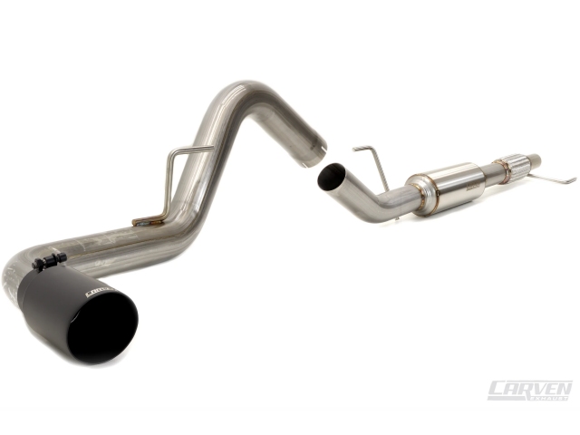 CARVEN "R SERIES" Cat-Back Exhaust w/ Ceramic Coated Black Tip (2015-2020 F-150 3.5L EcoBoost) - Click Image to Close