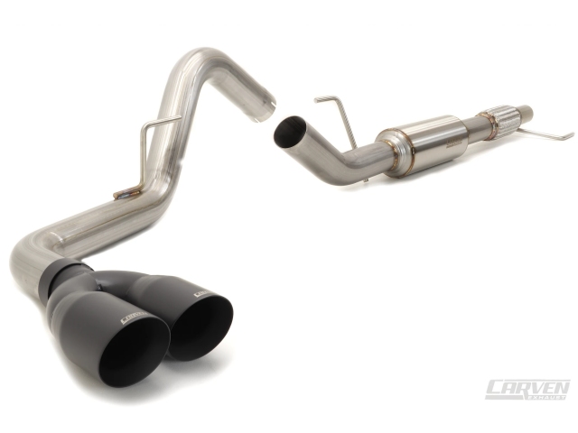 CARVEN "R SERIES" Cat-Back Exhaust w/ Ceramic Coated Black Tips (2015-2020 F-150 3.5L EcoBoost)