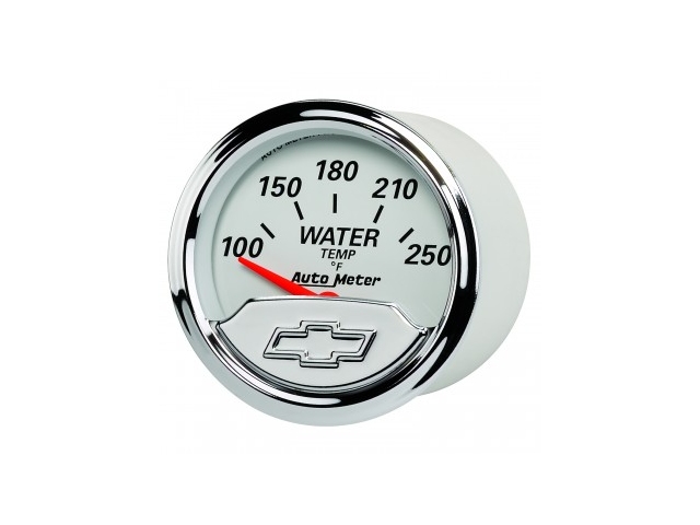 Auto Meter Chevrolet Vintage Air-Core Gauge, 2-1/16", Water Temperature (100-250 F) - Click Image to Close