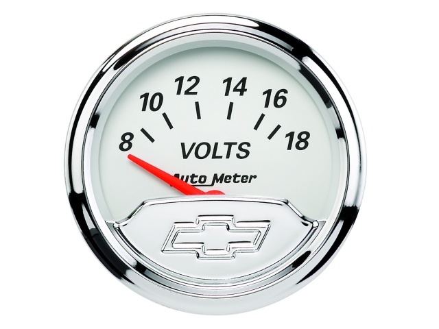Auto Meter Chevrolet Vintage Air-Core Gauge, 2-1/16", Voltmeter (8-18 Volts)