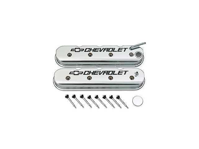 Chevrolet PERFORMANCE Valve Cover Kit - CHEVROLET, Chrome - Click Image to Close
