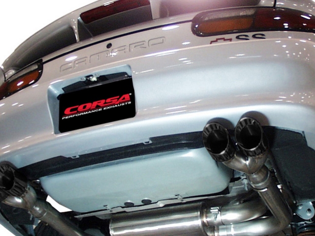 CORSA SPORT 3.0" Dual Rear Exit Cat-Back Exhaust w/ Twin 3.5" Black PVD Tips (1998-2002 Camaro & Firebird LS1) - Click Image to Close
