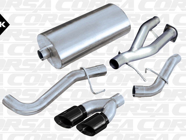 CORSA SPORT 3.0" Single Side Exit Cat-Back Exhaust w/ Twin 4.0" Black PVD Tips - Click Image to Close