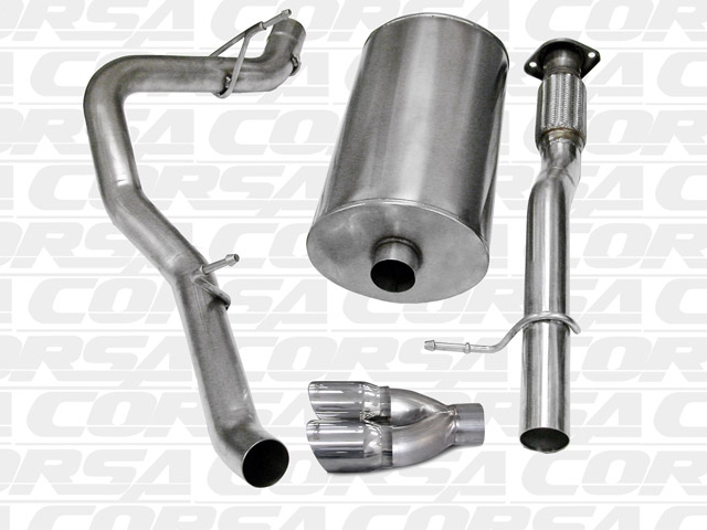 CORSA SPORT 3.0" Single Side Exit Cat-Back Exhaust w/ Twin 4.0" Polished Tips - Click Image to Close
