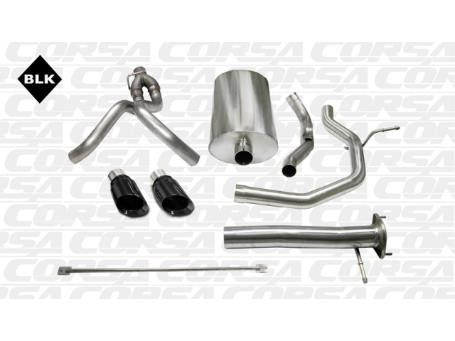 CORSA SPORT 3.0" Dual Rear Exit Cat-Back Exhaust w/ Single 4.0" Black PVD Tips (2003-2006 SSR) - Click Image to Close