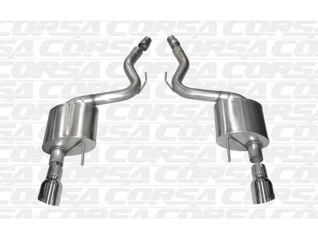 CORSA SPORT 3.0" Dual Rear Exit Axle-Back Exhaust w/ 4.5" Polished Tips (2015-2017 Mustang GT)