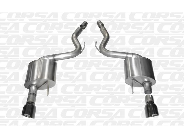 CORSA SPORT 3.0" Dual Rear Exit Axle-Back Exhaust w/ 4.5" Black Tips (2015-2017 Mustang GT) - Click Image to Close