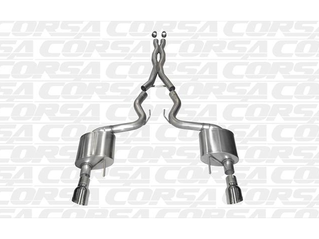 CORSA XTREME 3.0" Dual Rear Exit Cat-Back Exhaust w/ 4.5" Polished Tips (2015-2017 Mustang GT)