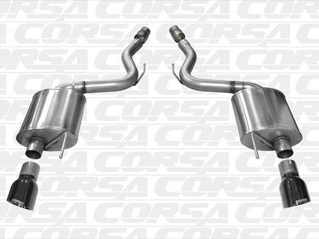 CORSA TOURING 3.0" Dual Rear Exit Cat-Back Exhaust w/ 4.5" Black Tips (2015-2017 Mustang GT)