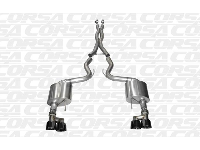 CORSA XTREME 3.0" Dual Rear Exit Cat-Back Exhaust w/ Twin 4.0" Black PVD Tips (2015-2018 Mustang GT)