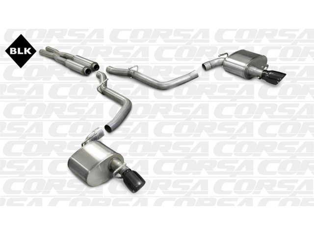 CORSA XTREME 2.75" Dual Rear Exit Cat-Back Exhaust w/ Single 4.0" Black PVD Tips - Click Image to Close