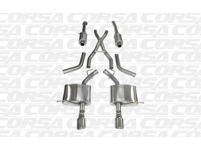 CORSA SPORT 2.5" Dual Rear Exit Cat-Back Exhaust w/ Single 4.5" Polished Tips (2011-2017 Durango 5.7L HEMI) - Click Image to Close