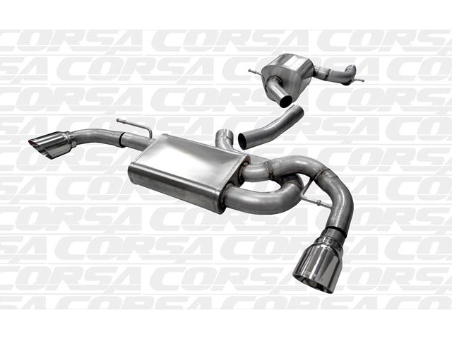 CORSA TOURING 3.0" Dual Rear Exit Cat-Back Exhaust w/ Single 4.0" Polished Tips (2010-2014 Golf GTI)