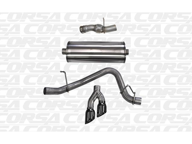 CORSA SPORT 3.0" Single Side Exit Cat-Back Exhaust w/ Twin 4.0" Black PVD Tips