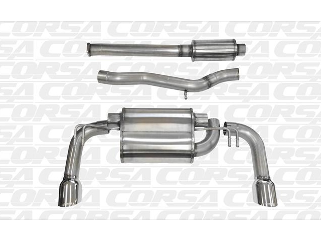 CORSA SPORT 3.0" Dual Rear Exit Cat-Back Exhaust w/ Single 4.5" Polished Tips (2008-2015 Lancer EVOLUTION X)