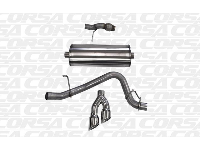 CORSA SPORT 3.0" Single Side Exit Cat-Back Exhaust w/ Twin 4.0" Polished Tips (2015-2017 Tahoe & Yukon 5.3L V8) - Click Image to Close