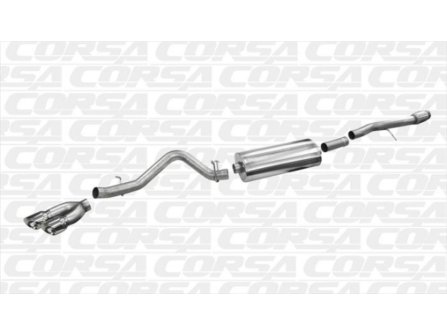 CORSA SPORT 3.5" Single Side Exit Cat-Back Exhaust w/ Twin 4.5" Polished Tips (2014 Silverado & Sierra 1500 6.2L)