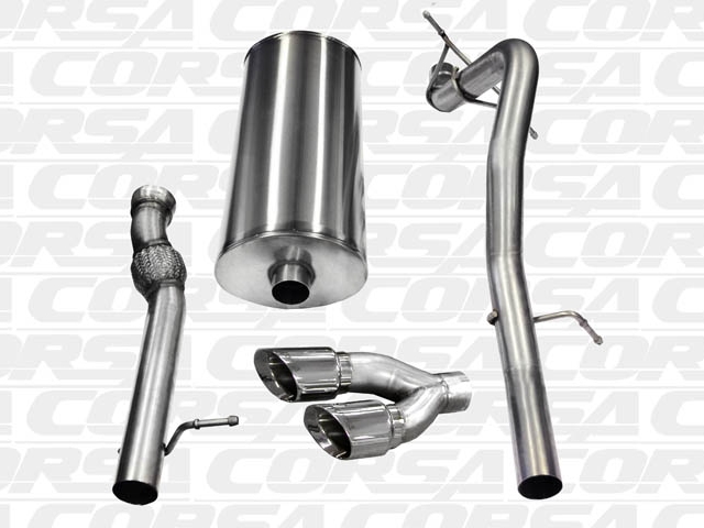 CORSA SPORT 3.0" Single Side Exit Cat-Back Exhaust w/ Twin 4.0" Polished Tips