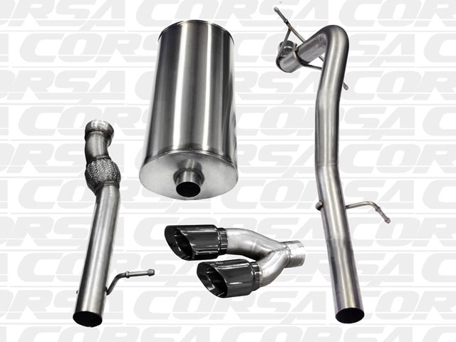 CORSA SPORT 3.0" Single Side Exit Cat-Back Exhaust w/ Twin 4.0" Black PVD Tips - Click Image to Close