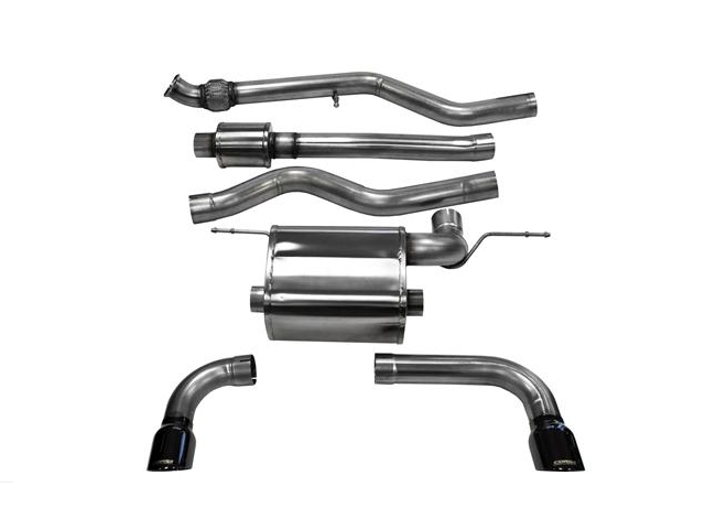 CORSA TOURING 3.0" Dual Rear Exit Cat-Back Exhaust w/ Single 3.5" Black PVD Tips (2012-2017 BMW 335i RWD) - Click Image to Close