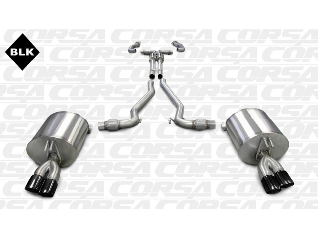 CORSA SPORT 2.5" Dual Rear Exit Cat-Back Exhaust w/ Twin 3.0" Black PVD Tips (2008-2009 G8 GT & GXP) - Click Image to Close