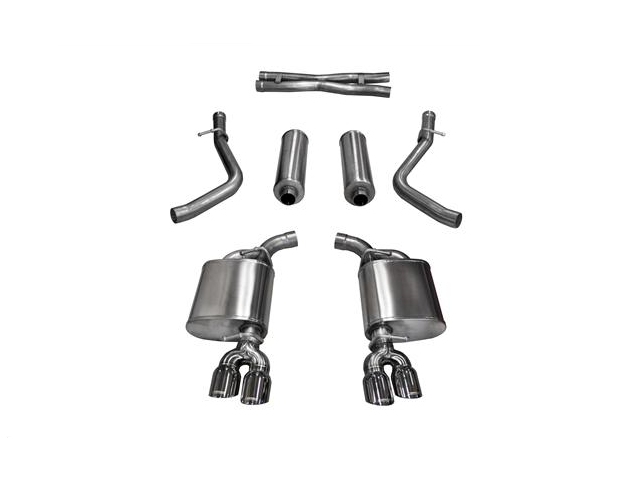 CORSA SPORT 2.5" Dual Rear Exit Cat-Back Exhaust w/ 3.5" Twin Polished Tips (2015-2017 Challenger 5.7L HEMI) - Click Image to Close