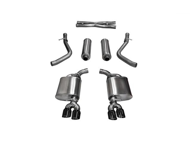 CORSA SPORT 2.5" Dual Rear Exit Cat-Back Exhaust w/ 3.5" Twin Black Tips (2015-2017 Challenger 5.7L HEMI) - Click Image to Close