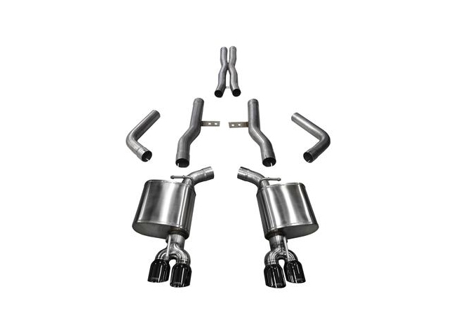 CORSA XTREME 2.75" Dual Rear Exit Cat-Back Exhaust w/ Twin 3.5" Polished Tips (2015-2020 Challenger 6.4L HEMI & SRT Hellcat) - Click Image to Close