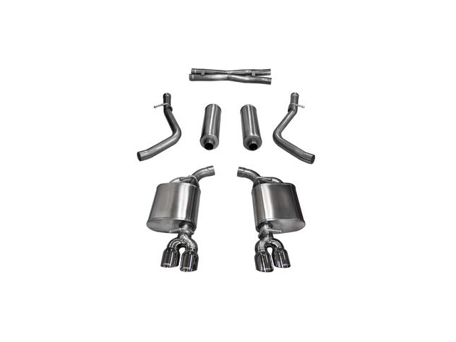 CORSA XTREME 2.5" Dual Rear Exit Cat-Back Exhaust w/ Twin 3.5" Polished Tips (2017-2018 Challenger 5.7L HEMI) - Click Image to Close