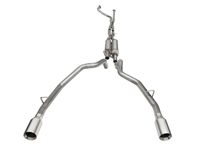 CORSA XTREME 3.0" Dual Rear Exit Cat-Back Exhaust w/ 5.0" Single Satin Polished Tips (2021-2022 RAM 1500 TRX) - Click Image to Close