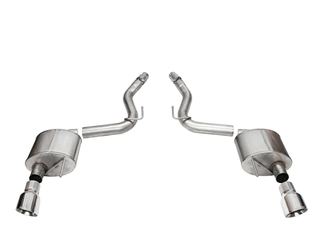 CORSA SPORT 3" Dual Rear Exit Axle-Back Exhaust w/ 4.5" Polished PRO-SERIES Tips (2024 Ford Mustang GT)