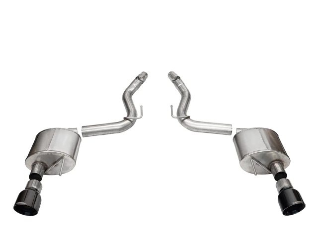CORSA SPORT 3" Dual Rear Exit Axle-Back Exhaust w/ 4.5" Black PVD PRO-SERIES Tips (2024 Ford Mustang GT) - Click Image to Close