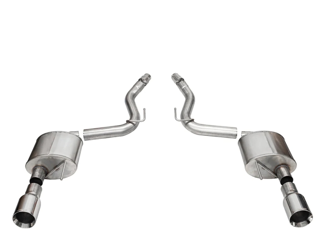 CORSA SPORT 3" Dual Rear Exit Axle-Back Exhaust w/ 4.5" Polished Straight Cut Tips (2024 Ford Mustang GT) - Click Image to Close