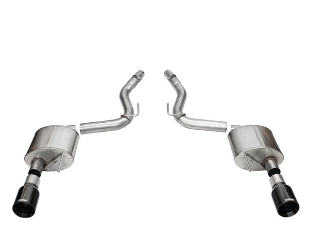 CORSA SPORT 3" Dual Rear Exit Axle-Back Exhaust w/ 4.5" Black PVD Straight Cut Tips (2024 Ford Mustang GT) - Click Image to Close