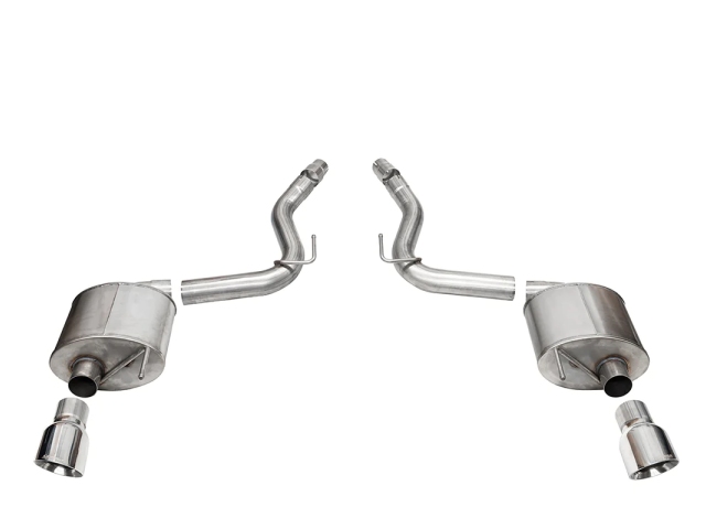 CORSA TOURING 3" Dual Rear Exit Axle-Back Exhaust w/ 4.5" Polished PRO-SERIES Tips (2024 Ford Mustang GT) - Click Image to Close