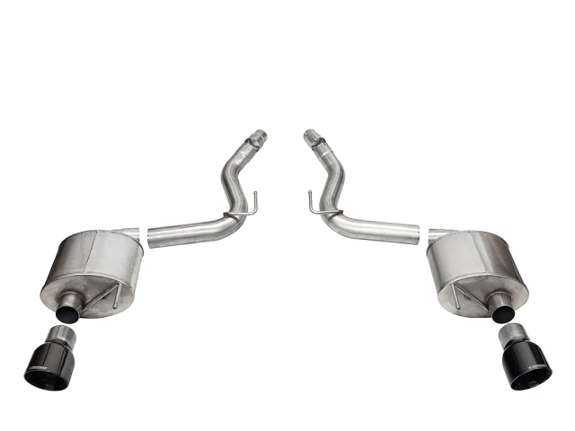 CORSA TOURING 3" Dual Rear Exit Axle-Back Exhaust w/ 4.5" Black PVD PRO-SERIES Tips (2024 Ford Mustang GT) - Click Image to Close