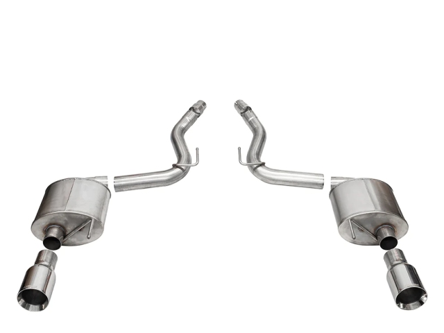 CORSA TOURING 3" Dual Rear Exit Axle-Back Exhaust w/ 4.5" Polished Straight Cut Tips (2024 Ford Mustang GT) - Click Image to Close