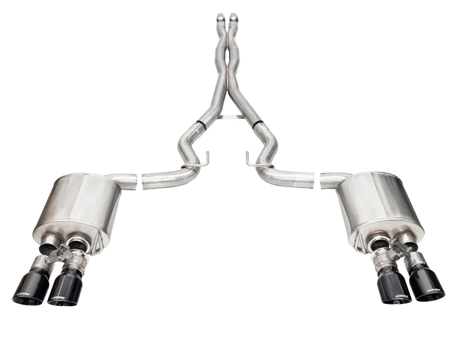 CORSA XTREME-TOURING 3" Dual Rear Exit Valved Cat-Back Exhaust w/ Twin 4.0" Black PVD PRO-SERIES Tips (2024 Ford Mustang GT) - Click Image to Close