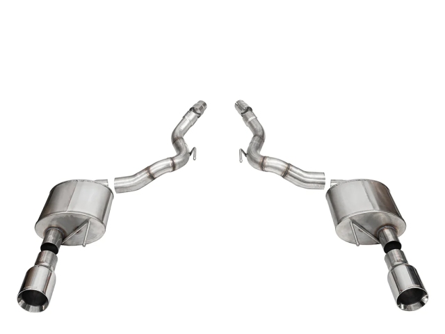 CORSA SPORT 3" Dual Rear Exit Axle-Back Exhaust w/ 4.5" Polished Straight Cut Tips (2024 Ford Mustang GT) - Click Image to Close