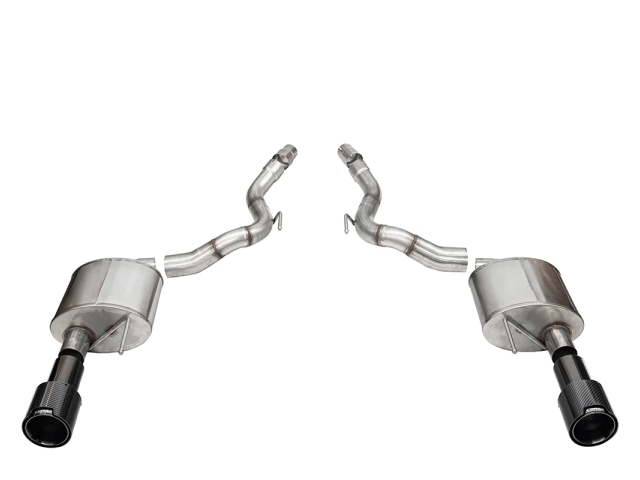 CORSA SPORT 3" Dual Rear Exit Axle-Back Exhaust w/ 4.5" Black PVD Carbon Fiber Tips (2024 Ford Mustang GT)