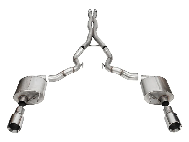 CORSA SPORT 3" Dual Rear Exit Cat-Back Exhaust w/ 4.5" Polished Straight Cut Tips (2024 Ford Mustang GT) - Click Image to Close