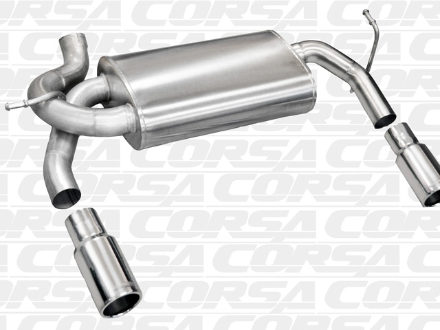CORSA SPORT 2.5" Dual Rear Exit Axle-Back Exhaust w/ Single 3.5" Polished Tips (2007-2011 JEEP Wrangler JK) - Click Image to Close