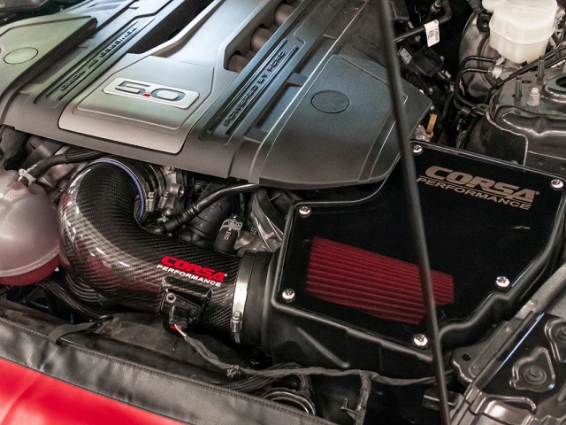 CORSA Closed Box Cold Air Intake w/ DryTech 3D, Carbon Fiber (2018-2023 Ford Mustang GT)