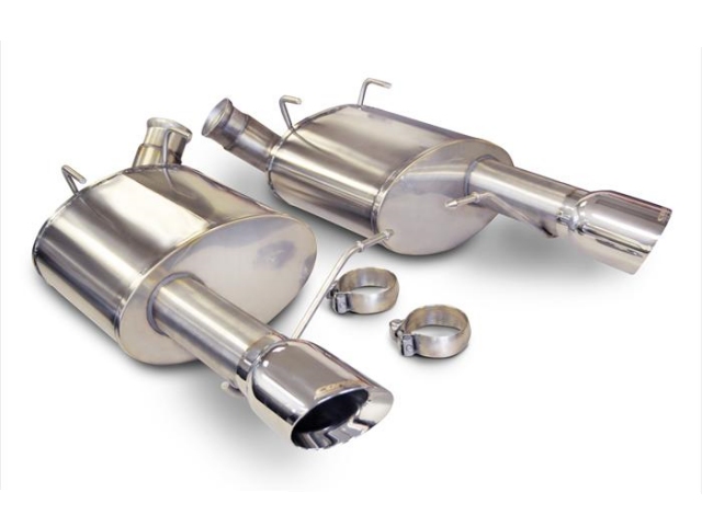 CORSA SPORT 2.5" Dual Rear Exit Axle-Back Exhaust w/ Single 4.0" Polished Tips (2011-2014 Mustang GT & BOSS 302) - Click Image to Close